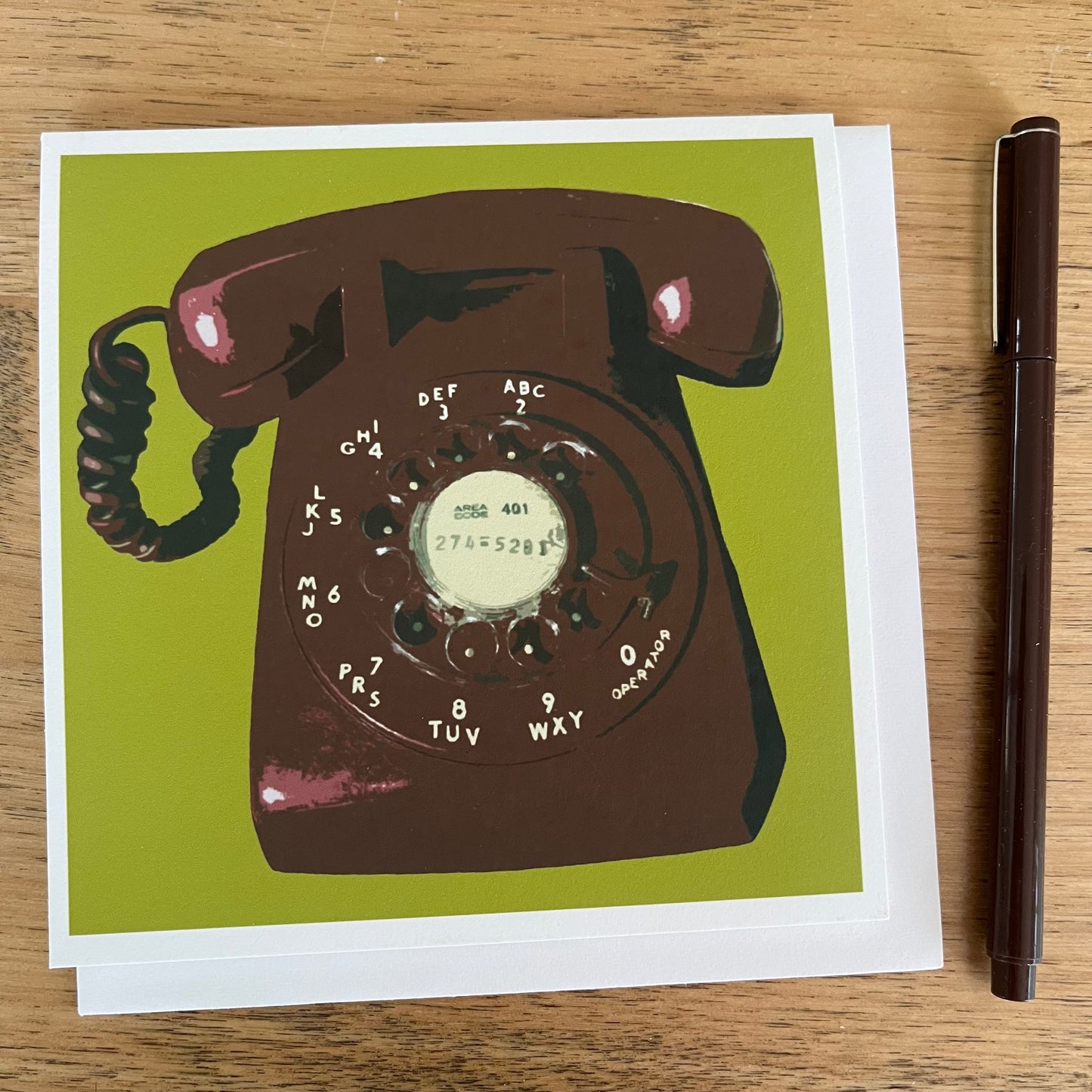 'Call Me' Vintage Rotary Telephone Greeting Card