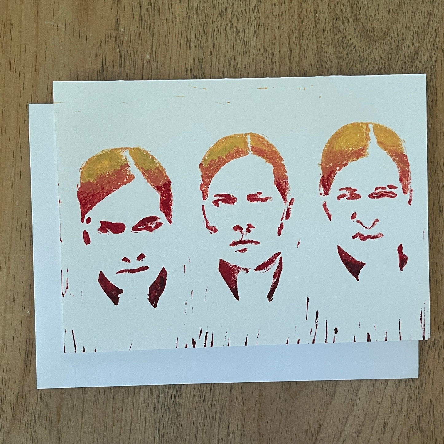Resting Bitch Face Linocut 5 x 7" Greeting Card
