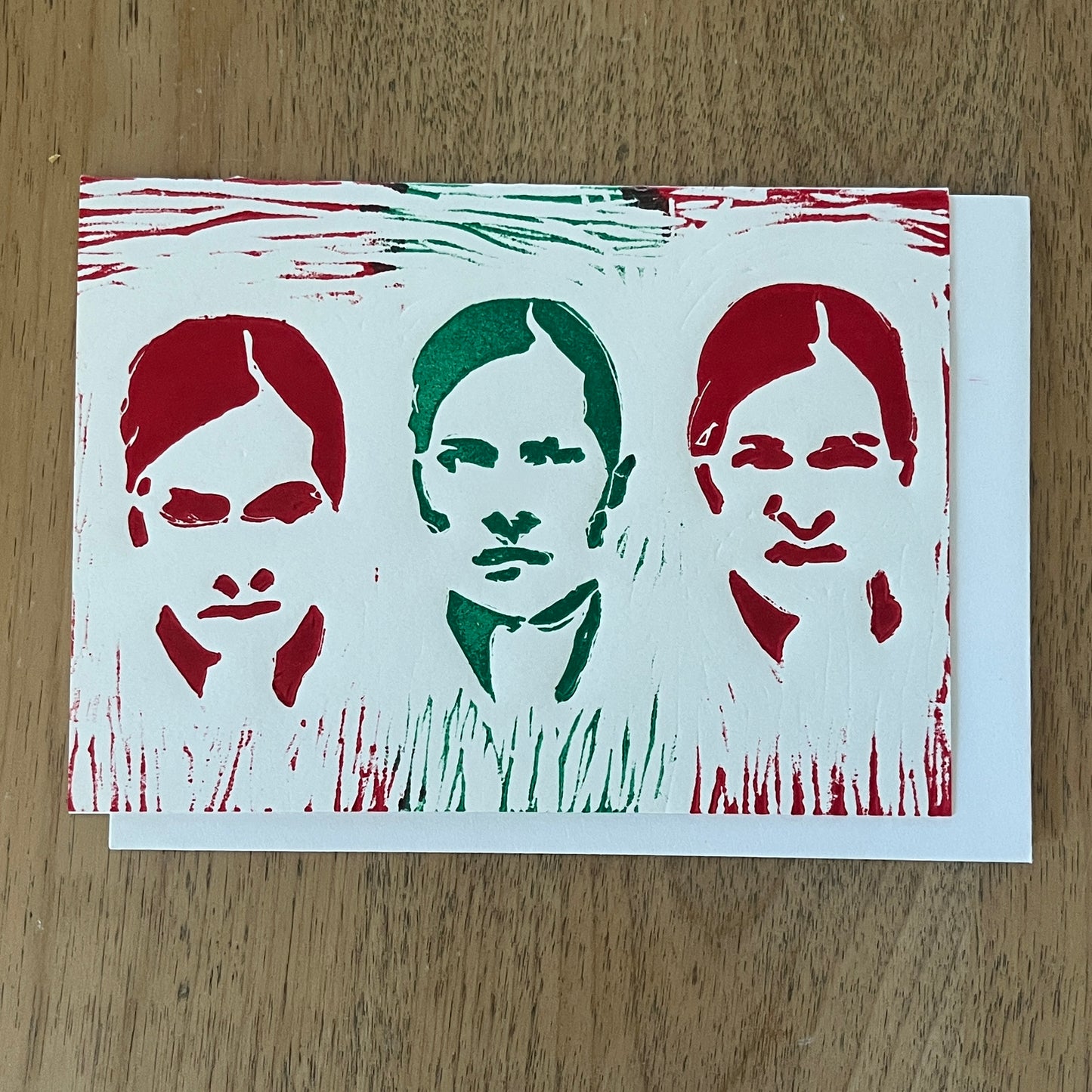 Resting Bitch Face Linocut 5 x 7" Greeting Card