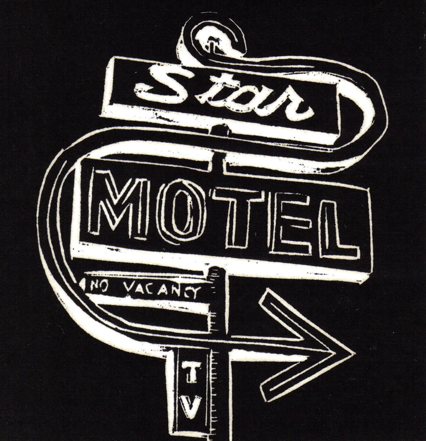 Star Motel - Lompoc Original MDF-Cut Print Unframed Vintage Neon Sign Motel Art