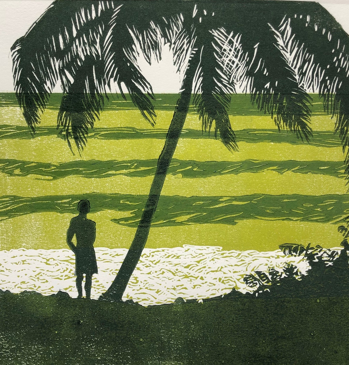 Rincon Surf Linocut Print, Original Artwork, Surfing Print, Surf Culture, Dawn Patrol, Beach House, Home Decor