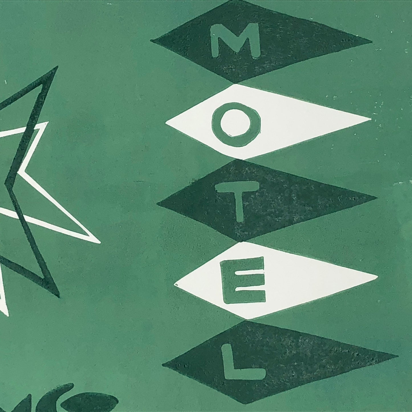 Stardust Motel Whittier, CA Linocut Print