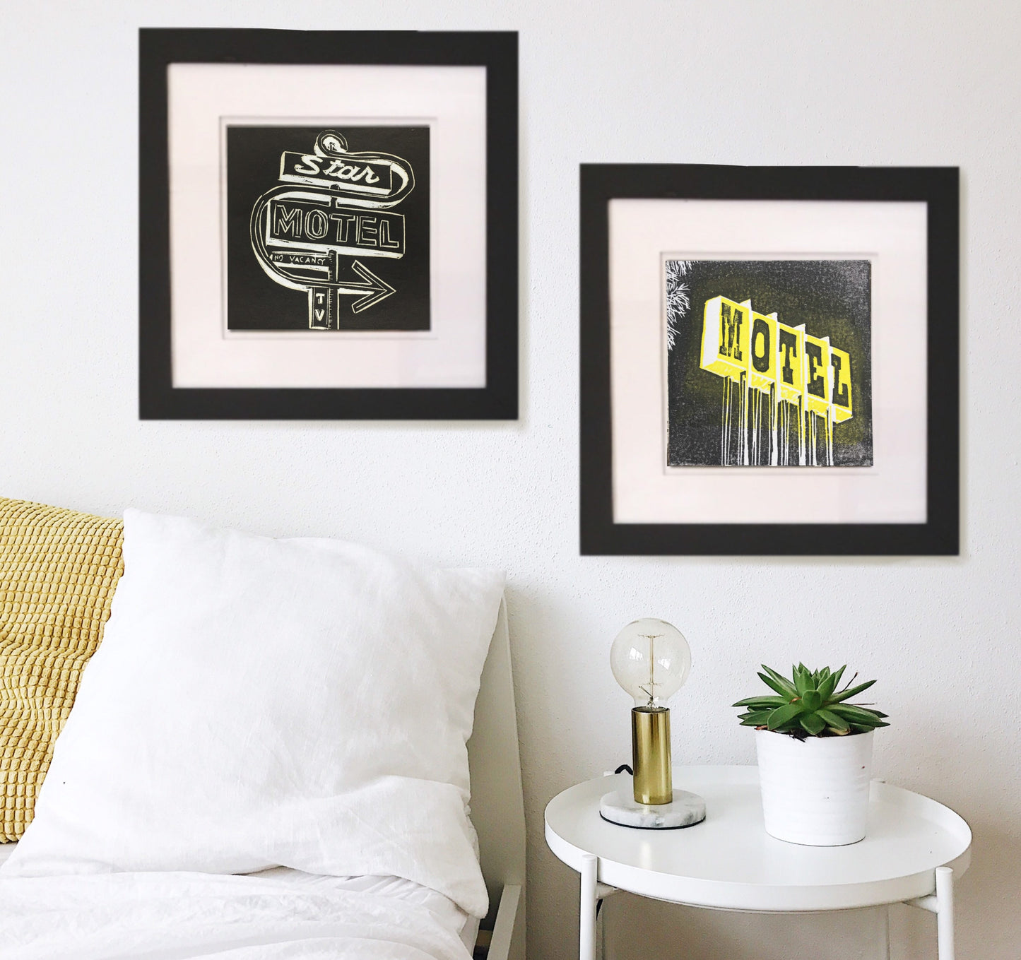 Star Motel - Lompoc Original MDF-Cut Print Unframed Vintage Neon Sign Motel Art