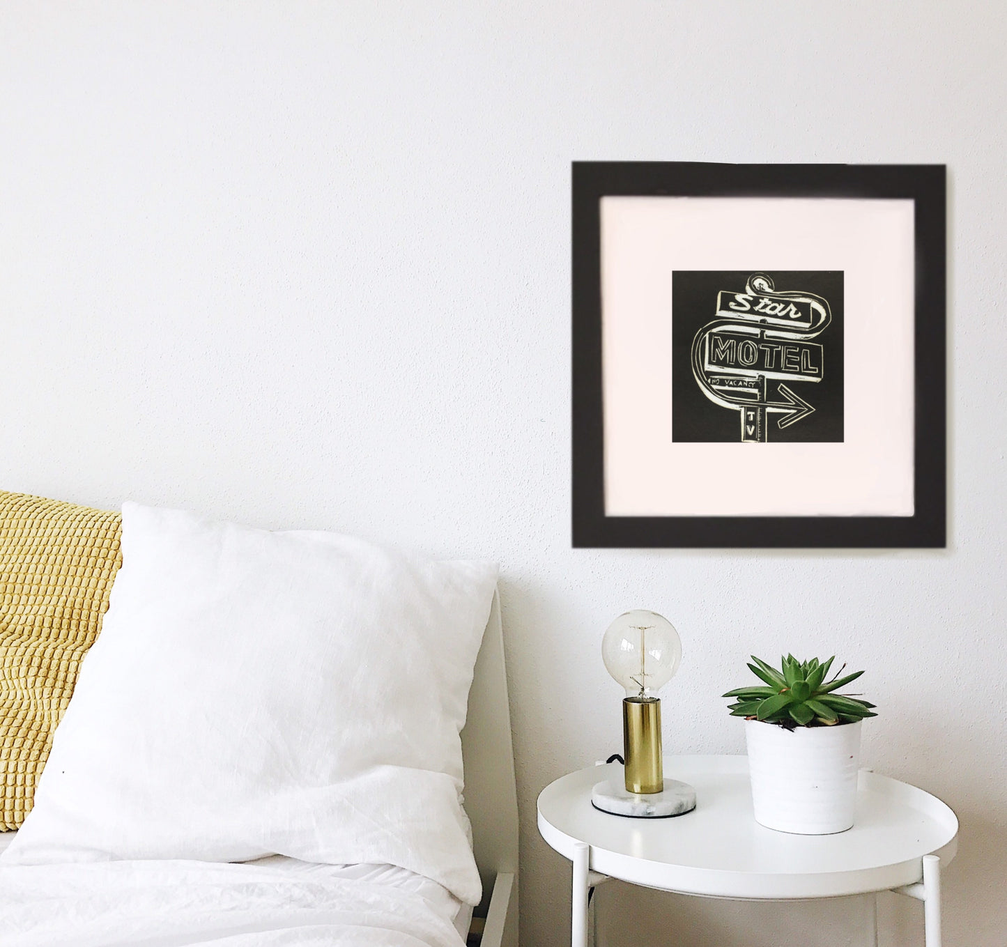 Star Motel - Lompoc Original MDF-Cut Print Unframed Vintage Neon Sign Motel Art