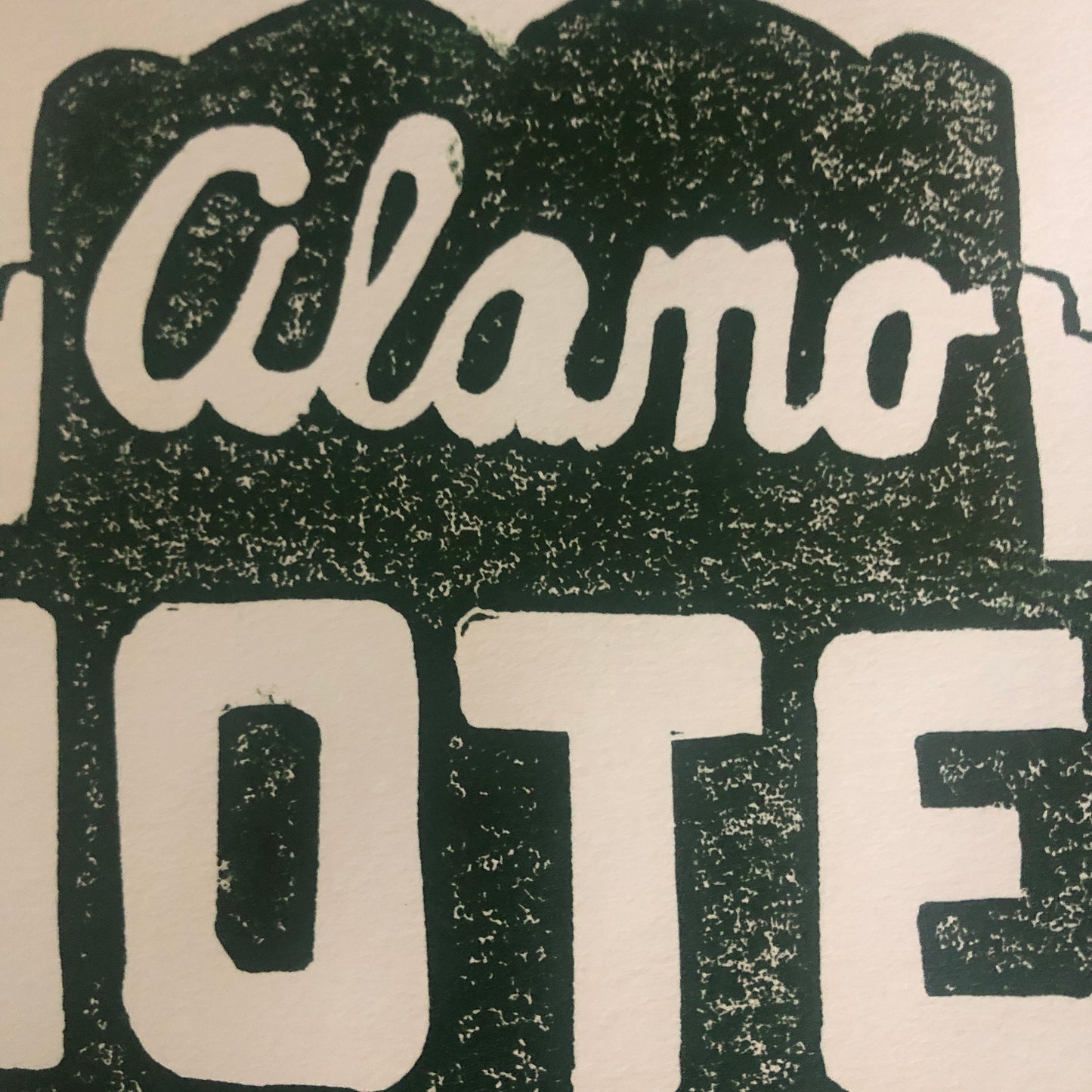 Alamo Motel Linocut Print