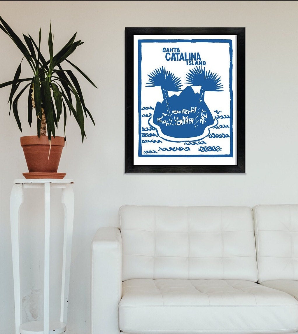 Twenty Six Miles 24 x 36" (61-91.4 cm) Poster, Catalina Island Art, Art Deco, Home Decor, Wall Decor, Unframed, Wall Art