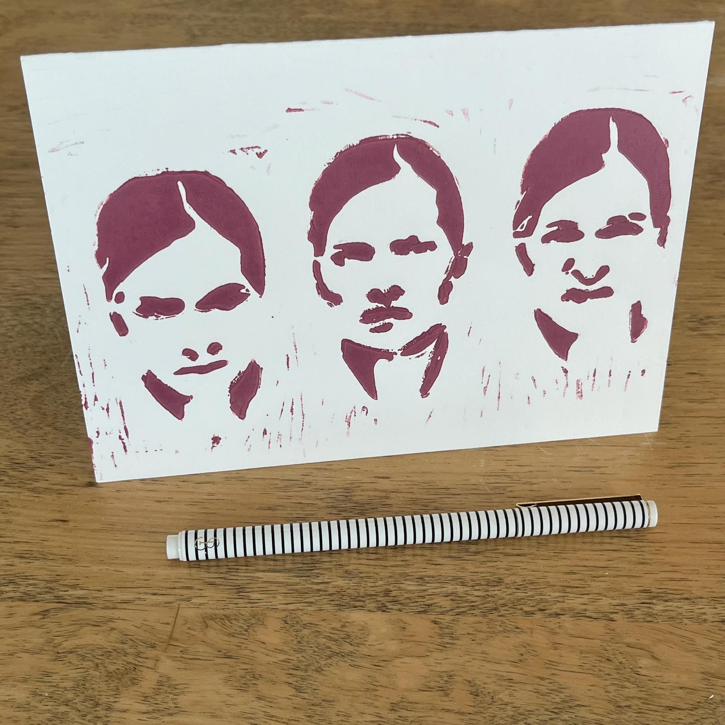 Resting Bitch Face Linocut 5 x 7" Greeting Card