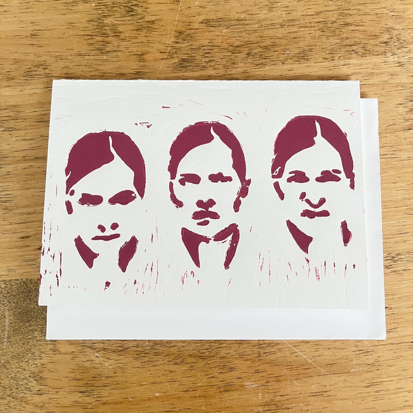 Resting Bitch Face Linocut 5 x 7" Greeting Card