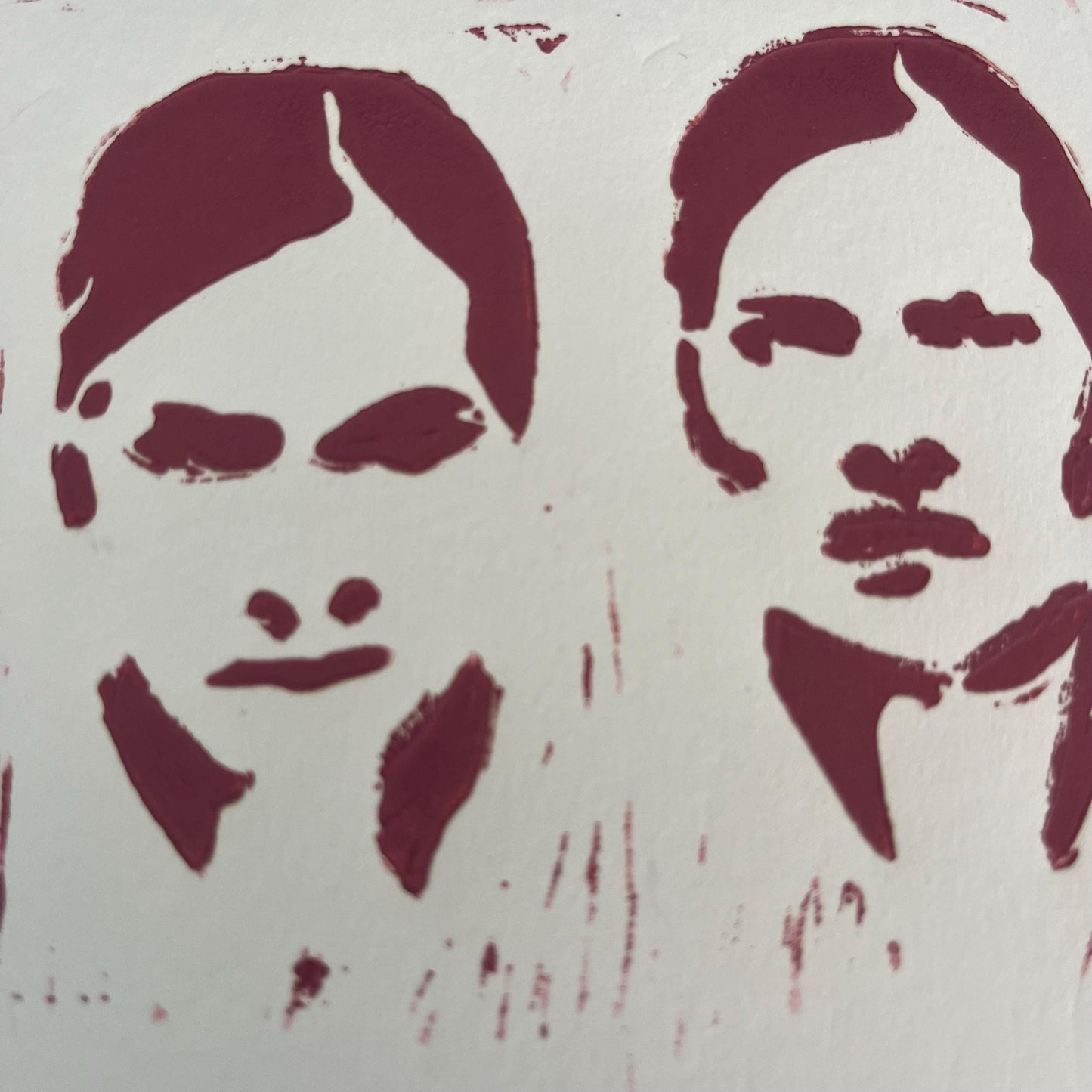 Resting Bitch Face Linocut 5 x 7" Greeting Card