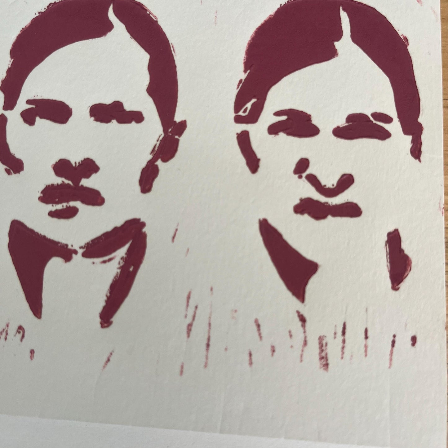 Resting Bitch Face Linocut 5 x 7" Greeting Card
