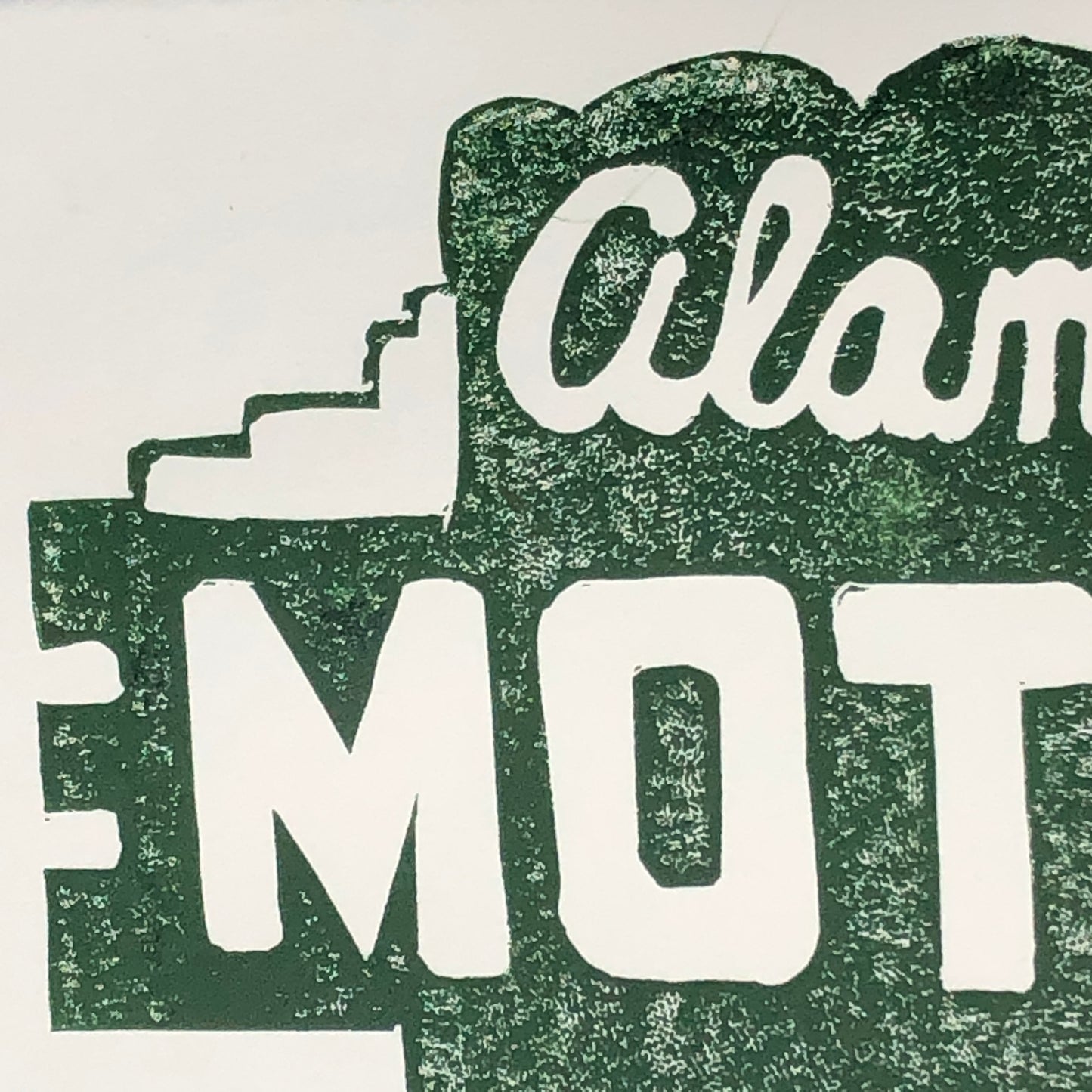 Alamo Motel Limited Edition Original Linocut Print