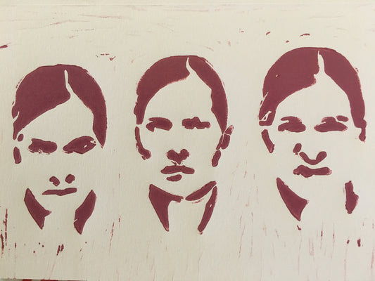 Resting Bitch Face Linocut 5 x 7" Greeting Card