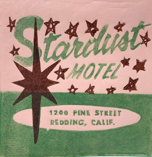 Retro Art, Stardust Motel- Redding, California, MidCenturyModern Art, Home Decor, Wall Art, Linocut print