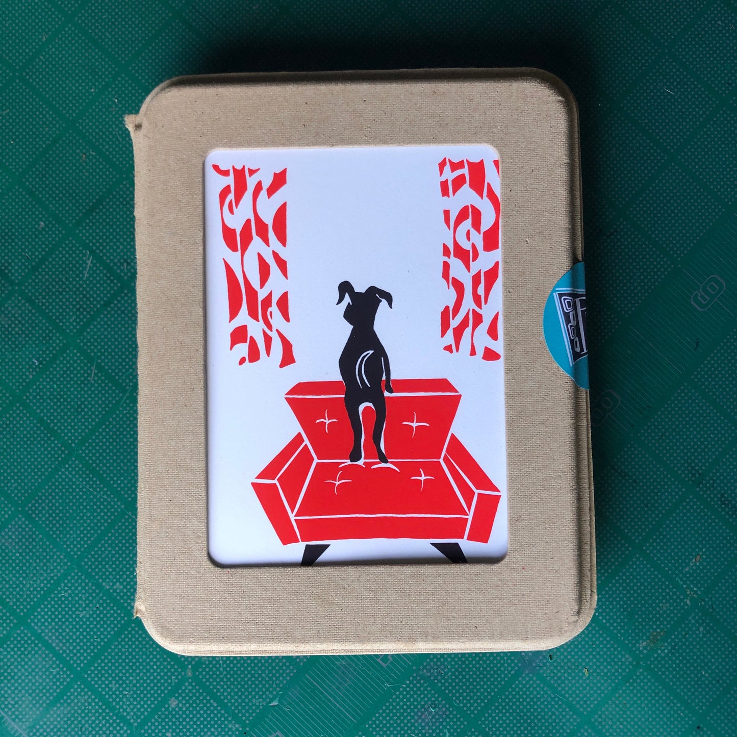 Handmade MCM Dog Notecard Set A2 size 5.5 x4.25 in (13.9 x10.7cm), 8-color stationery set