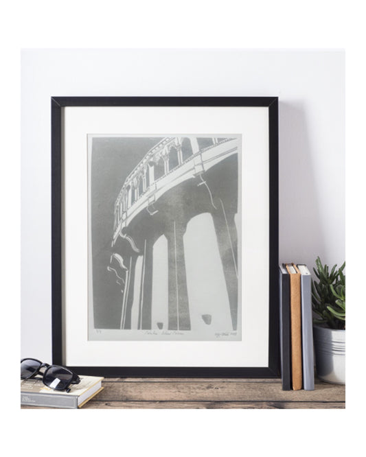 Catalina Casino Art Print Limited Edition Linocut Avalon Bay Original Art Deco Architecture SoCal Historical Print Island Art Collectors