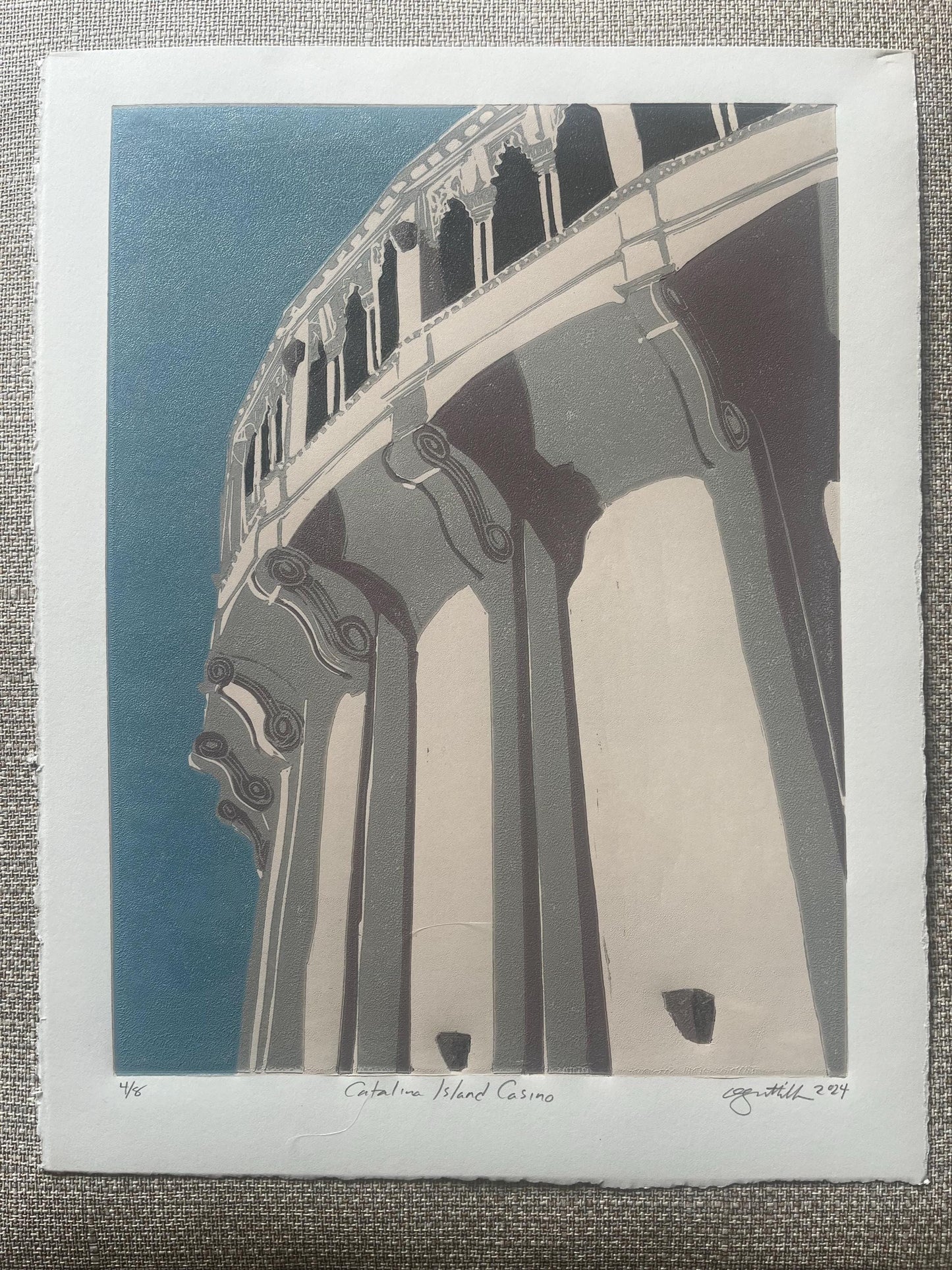 Catalina Casino Limited Edition Linocut Print