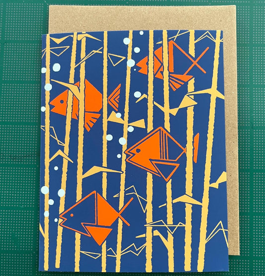 Midcentury Modern Fish Greeting Card