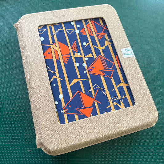 Handmade Garibaldi Kelp Forest Notecard Set A2 size 5.5 x4.25 in (13.9 x10.7cm), 2-Design Stationery Set, Retro Ocean Stationery